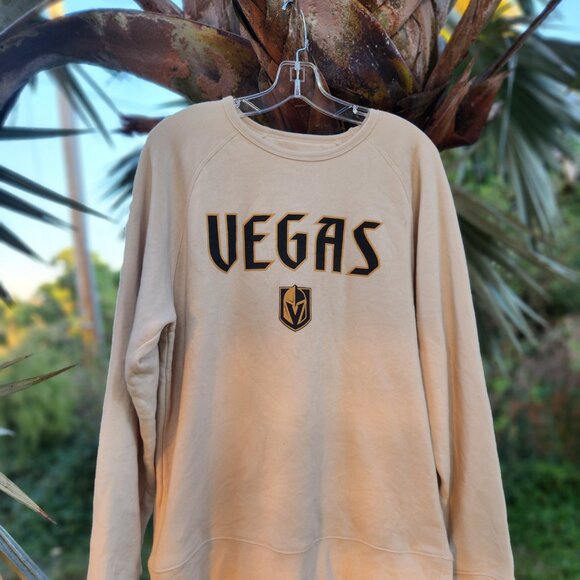 Vegas Golden Knights Sportiqe Crewneck Sweatshirt Hockey L- CREAM BEIGE - Picture 2 of 5
